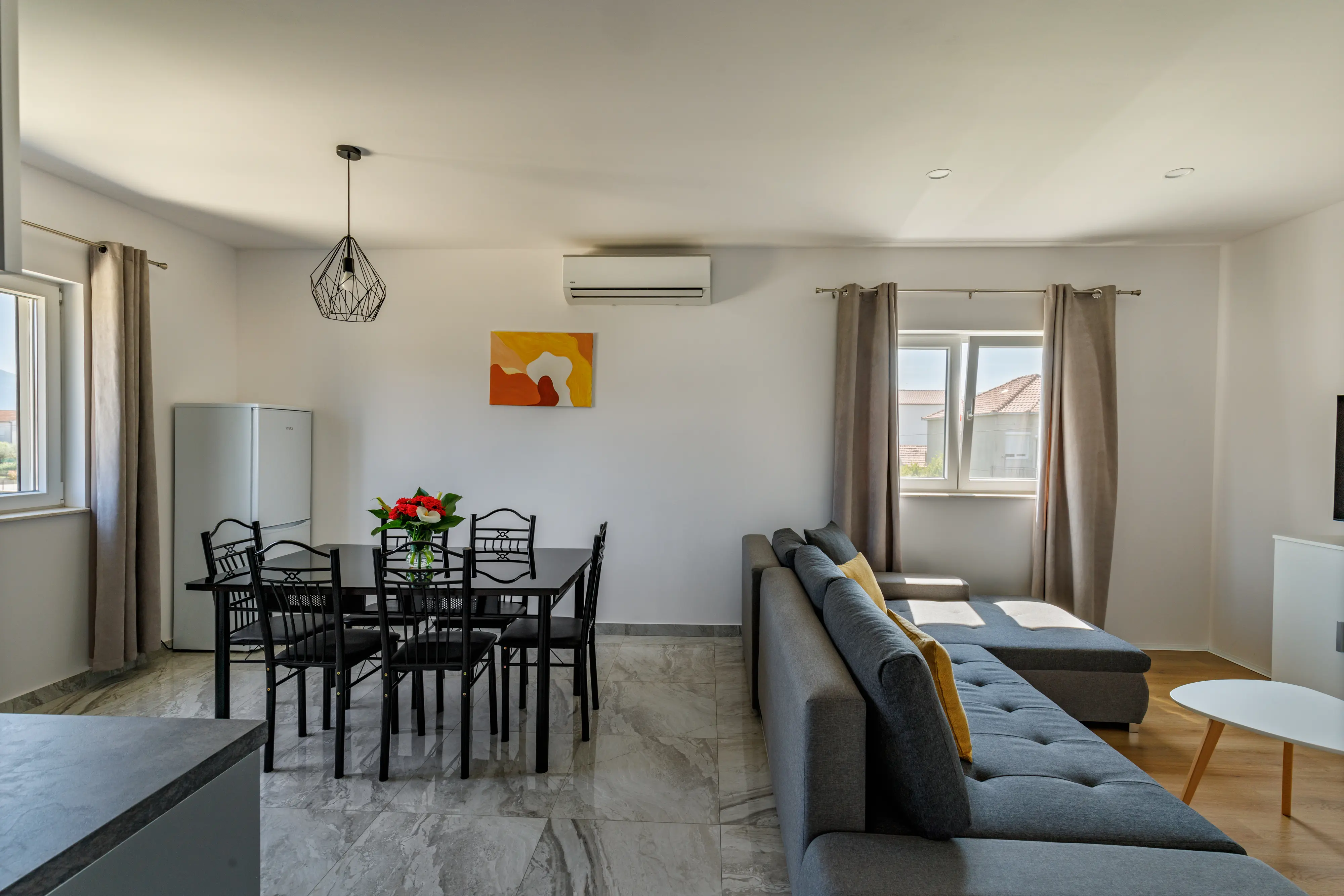 Dining area with natural light 